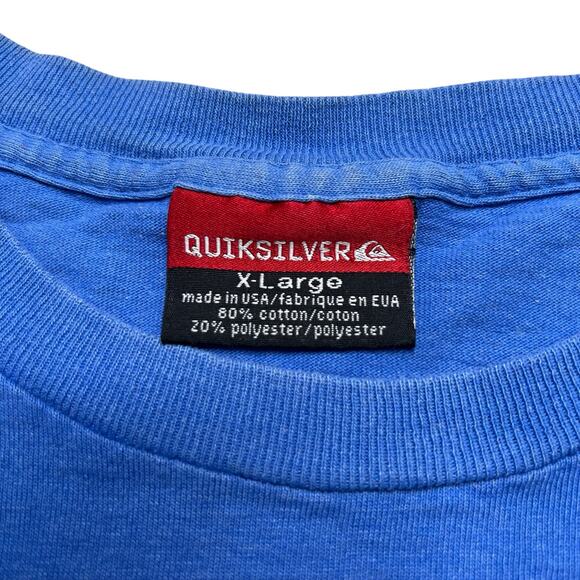 Vintage Quiksilver T-Shirt Men’s XL Blue Floral Stripe Surf Skate USA Y2K baggy - Picture 2 of 9